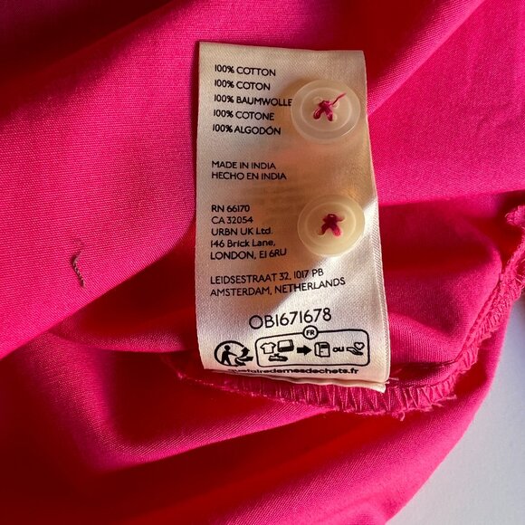 ANTHROPOLOGIE x MAEVE The Bennet Button Down Shirt Cotton Hot Pink Medium - Picture 13 of 13